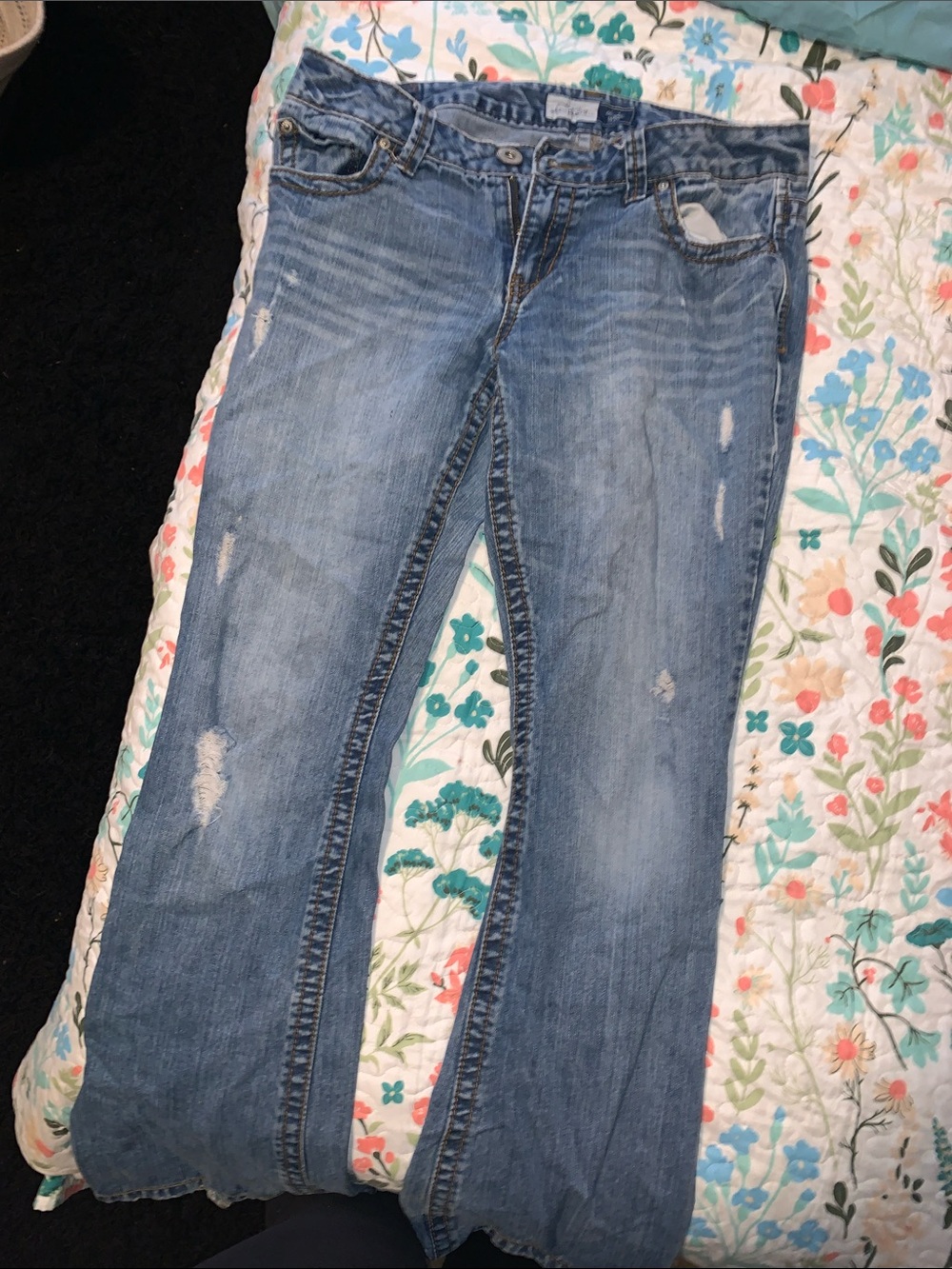 Aeropostale Light Blue Distressed Boot-Cut Jeans